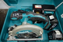 Makita 18v cordless circular saw c/w 2 batteries, charger & carry case A627579