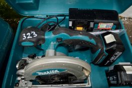 Makita 18v cordless circular saw c/w 2 batteries, charger & carry case A636333