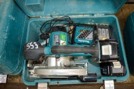 Makita 18v cordless circular saw c/w 2 batteries, charger & carry case A591752