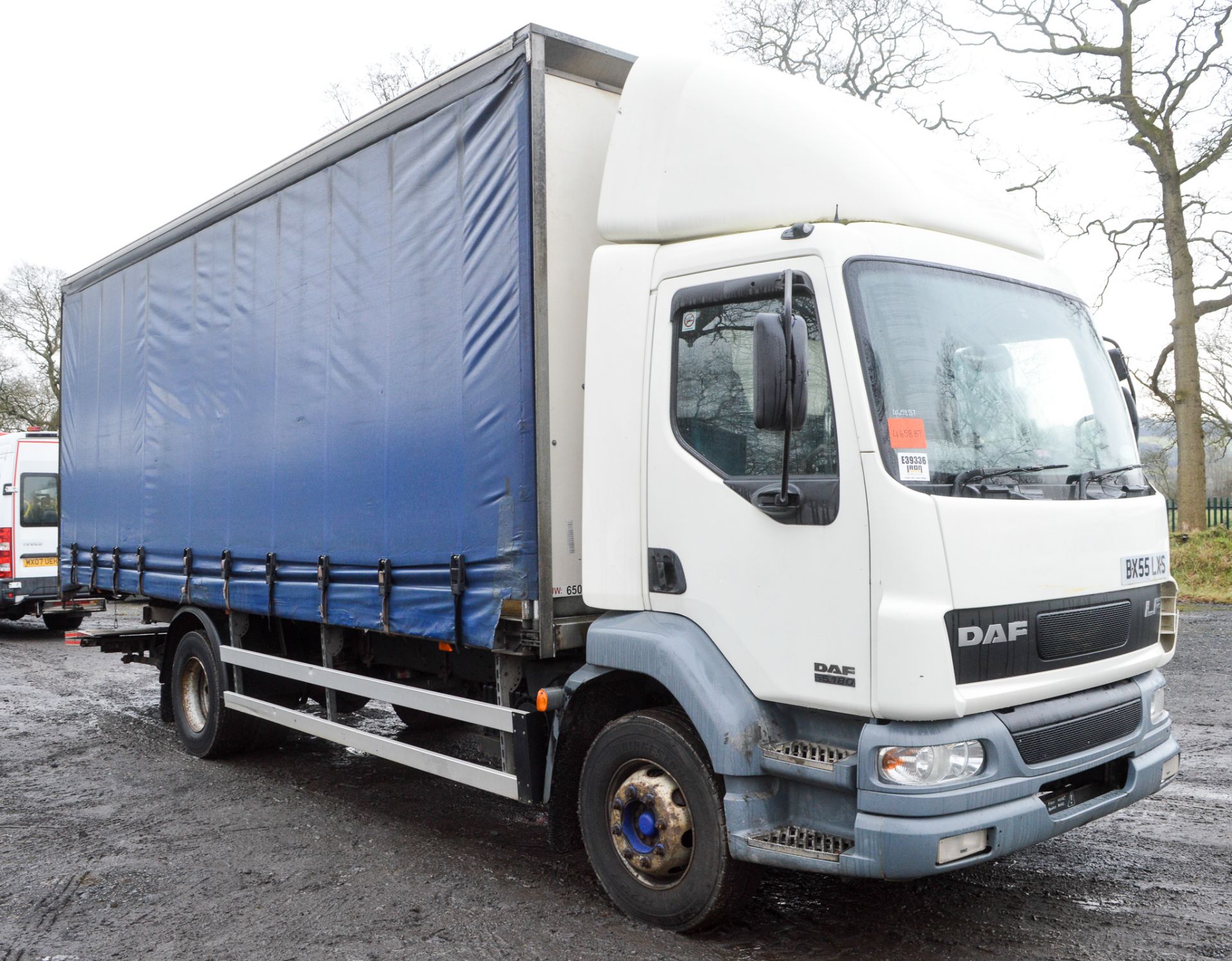 DAF 55-180 18 tonne curtain side flat bed lorry Registration Number: BX55 LXS Date of