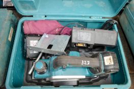 Makita 18v cordless planer c/w 2 batteries, charger & carry case A636347