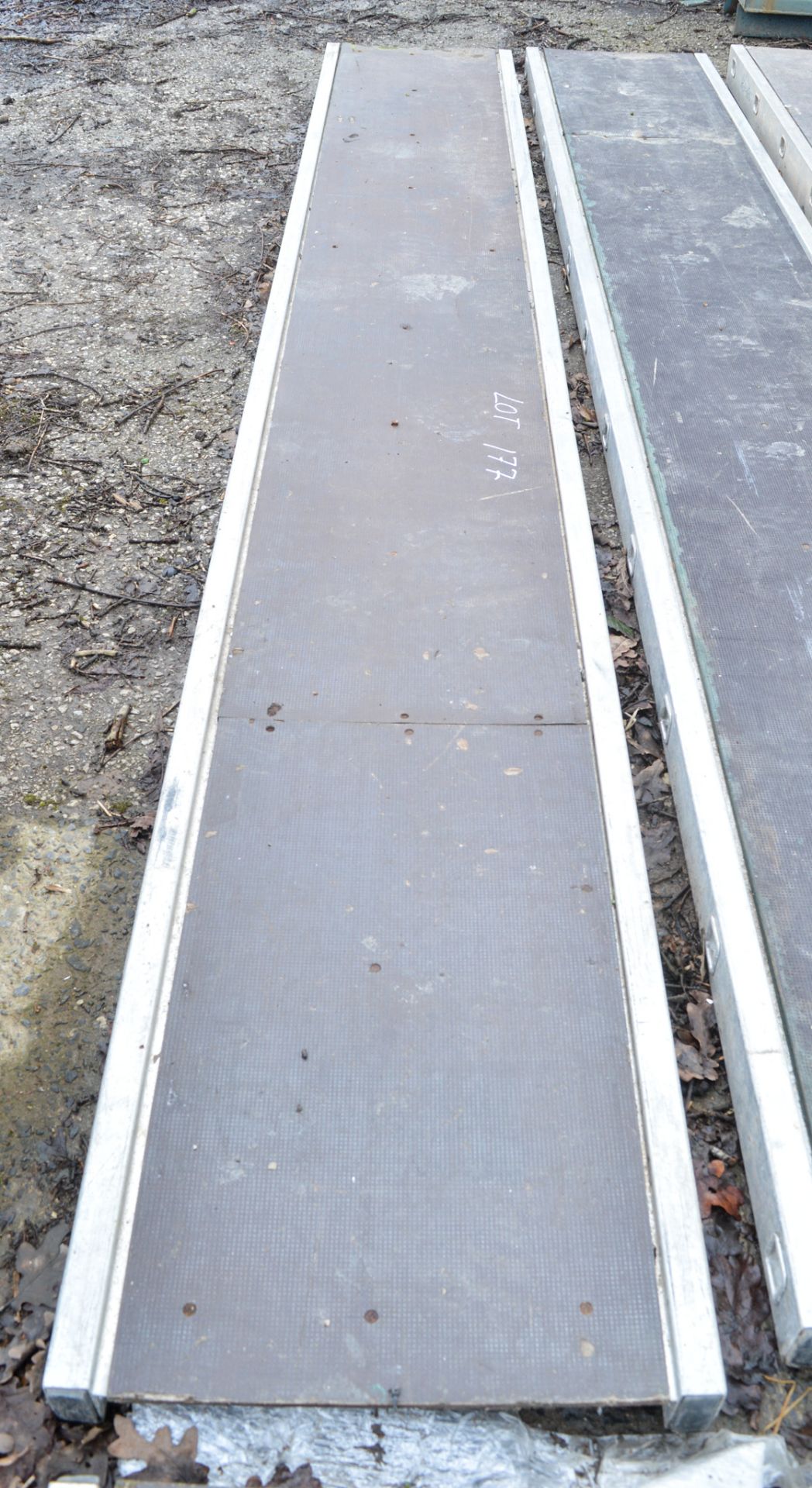 Aluminium staging board approximately 10ft long A593828