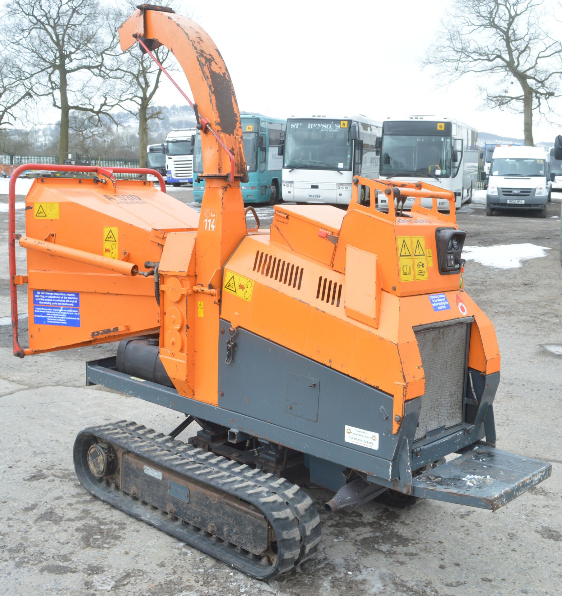 Jensen A530 rubber tracked mobile wood chipper  Year: 2007  S/N: 5507042220 Recorded hours: 1421 - Image 4 of 10