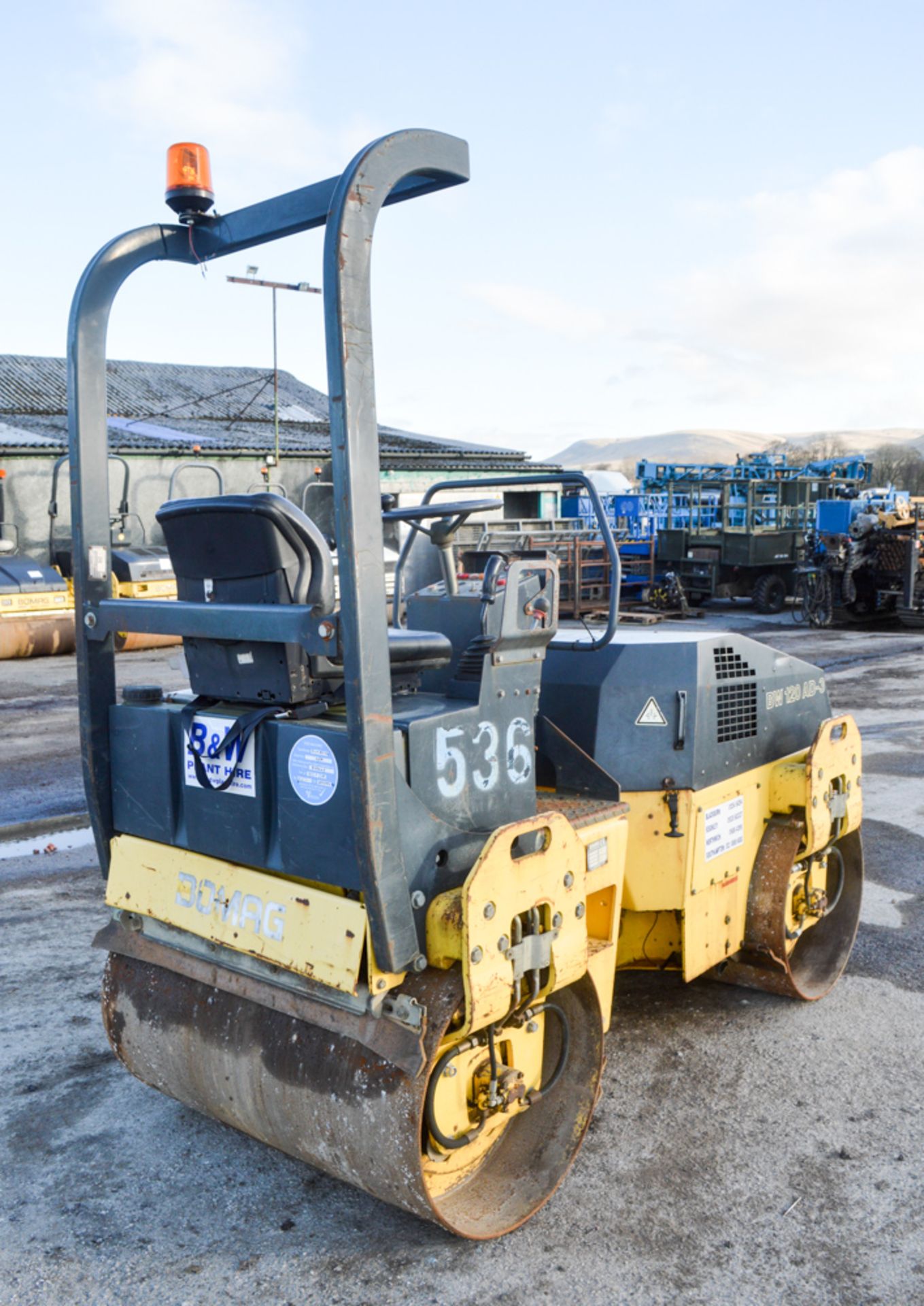 Bomag BW120 AD-3 double drum ride on roller Year: 2003 S/N: 518786 Recorded Hours: 1630 536 - Image 4 of 8