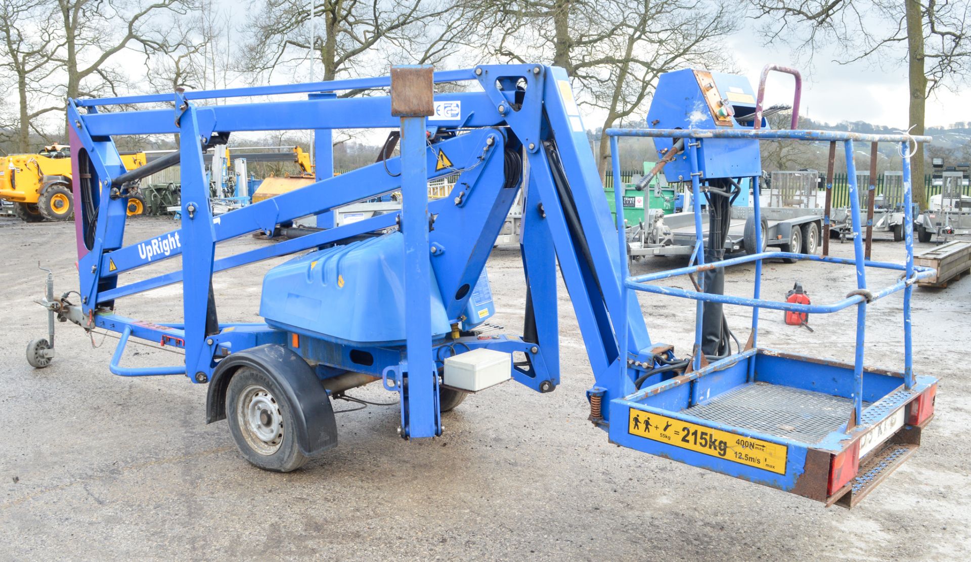 Upright TL37 13 metre battery electric trailer mounted articulated boom access platform Year: 2007 - Image 4 of 8