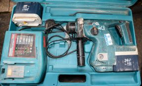 Makita 24v cordless SDS hammer drill c/w 2 batteries, charger & carry case E0002432