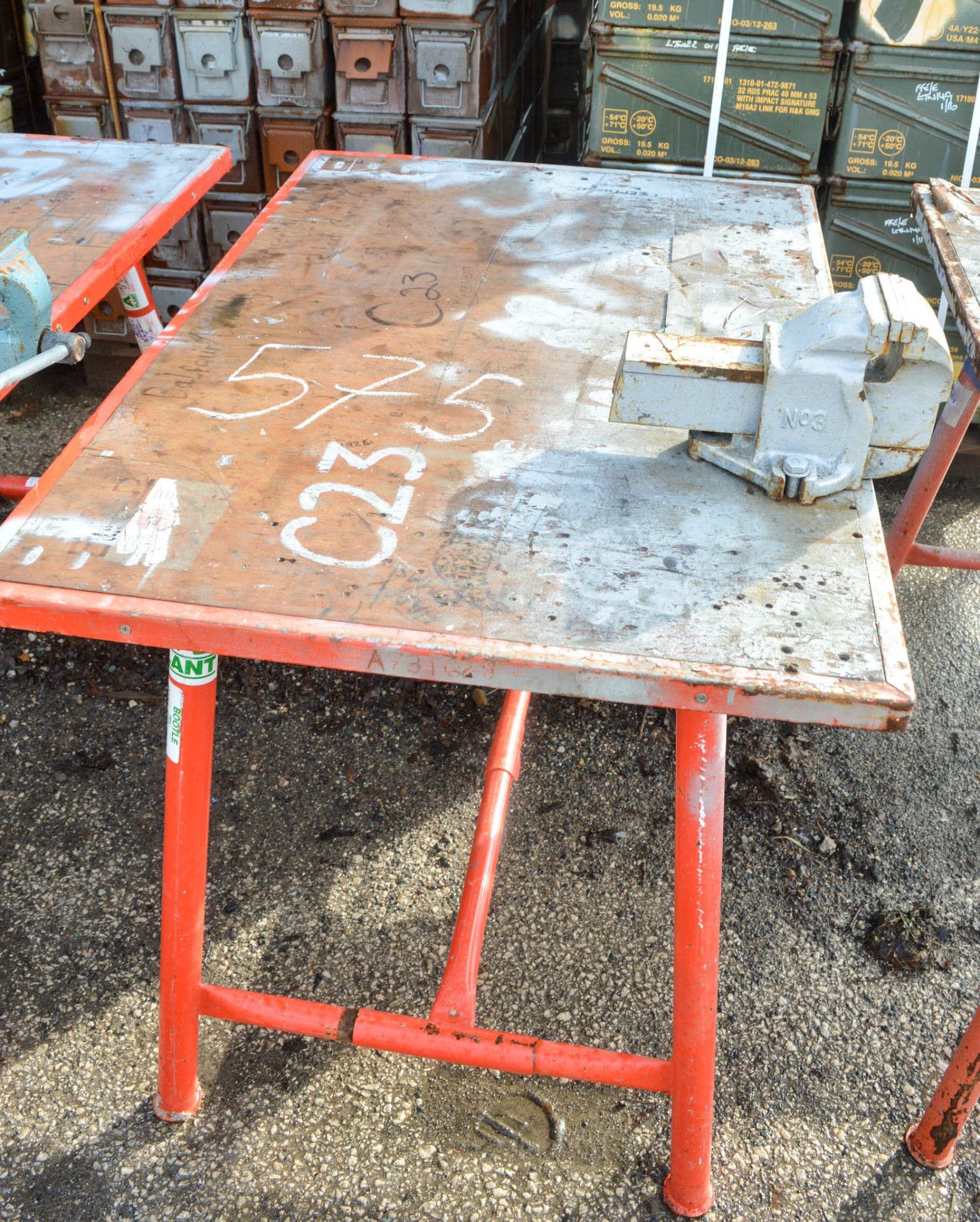 Site work bench  c/w bench vice
