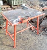Site work bench  c/w bench vice and pipe vice