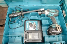 Makita 18v cordless power drill c/w 2 batteries, charger & carry case A636283