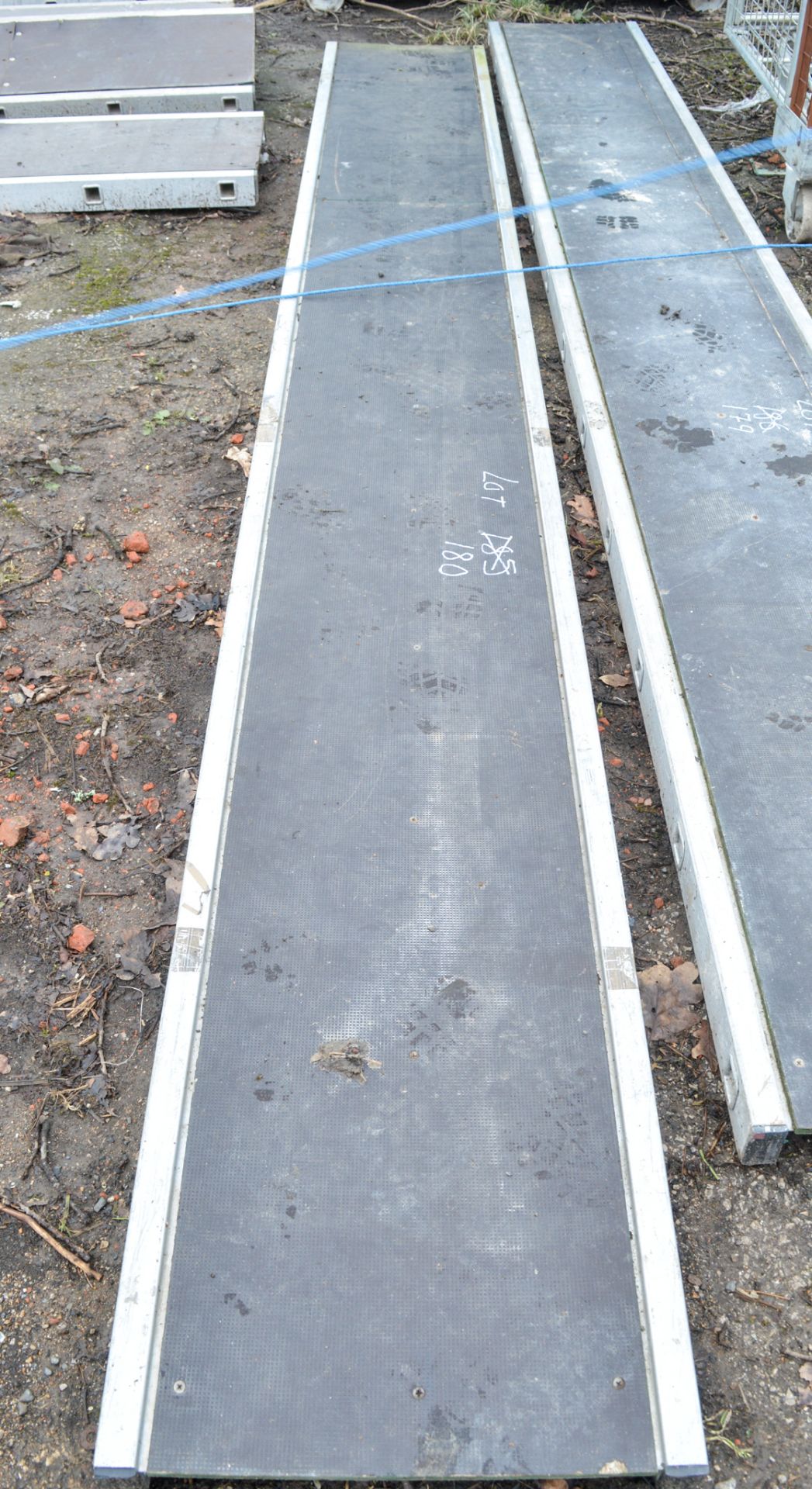 Aluminium staging board approximately 12ft long A706658