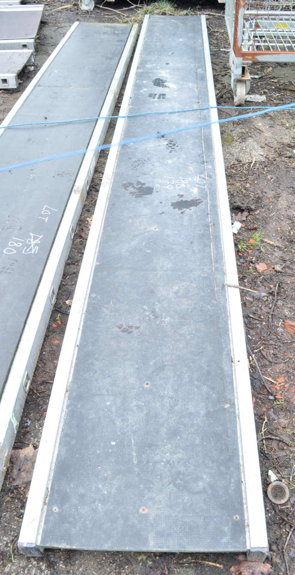 Aluminium staging board approximately 12ft long A666363