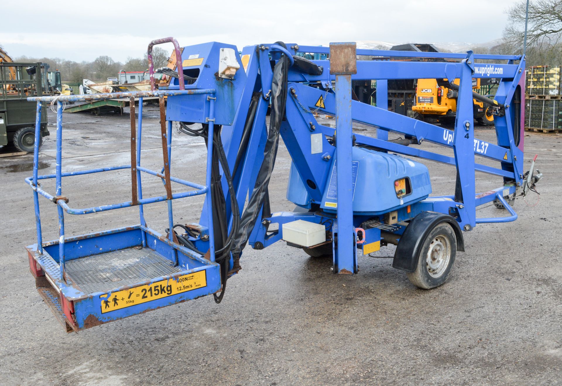 Upright TL37 13 metre battery electric trailer mounted articulated boom access platform Year: 2007