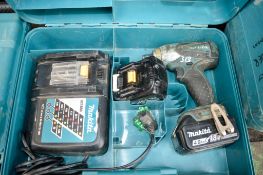 Makita 18v cordless 1/2 inch impact gun c/w 2 batteries, charger & carry case A665930