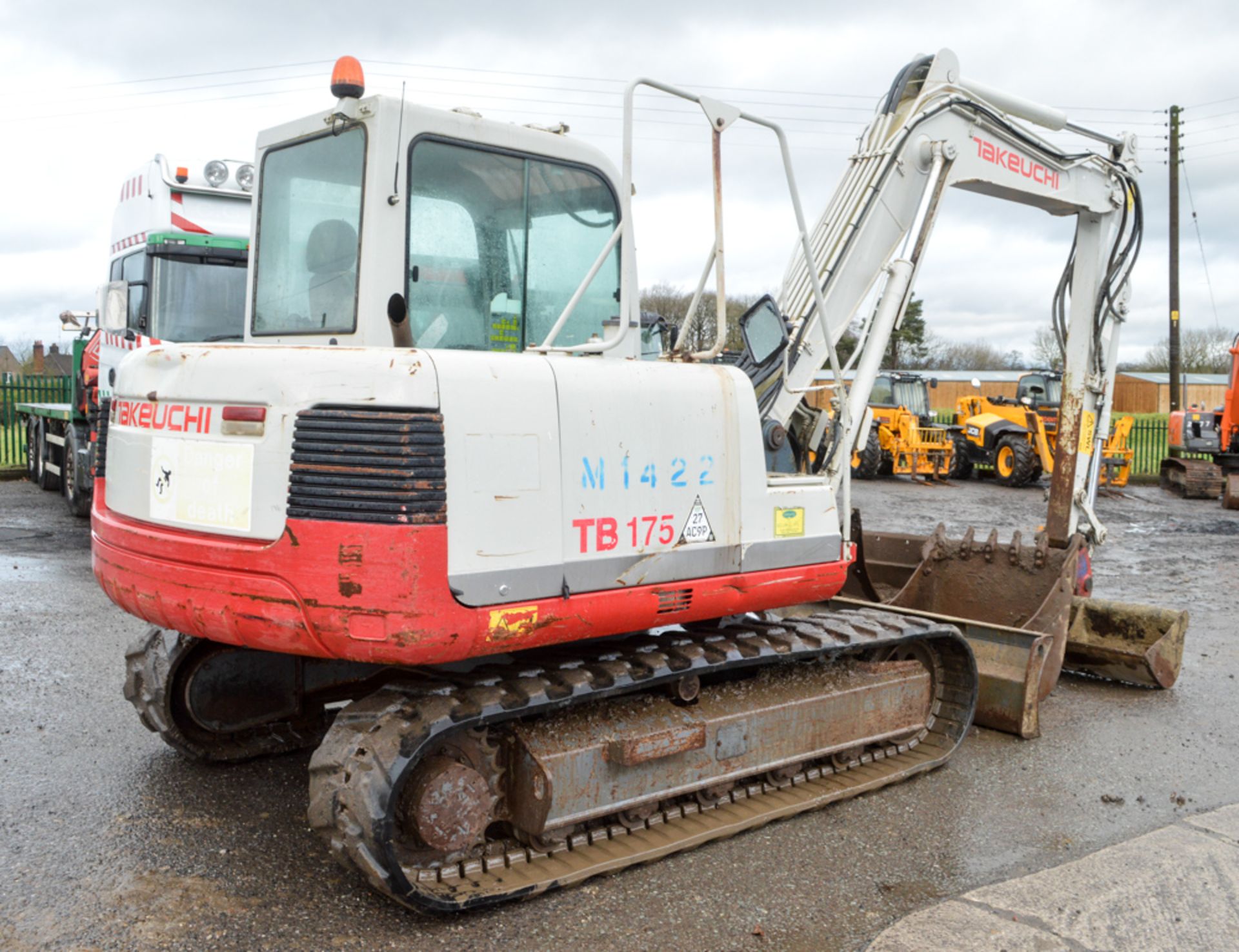 Takeuchi TB175 7.5 tonne rubber tracked excavator Year: 2010 S/N: 301657 Recorded Hours: Not - Image 3 of 12