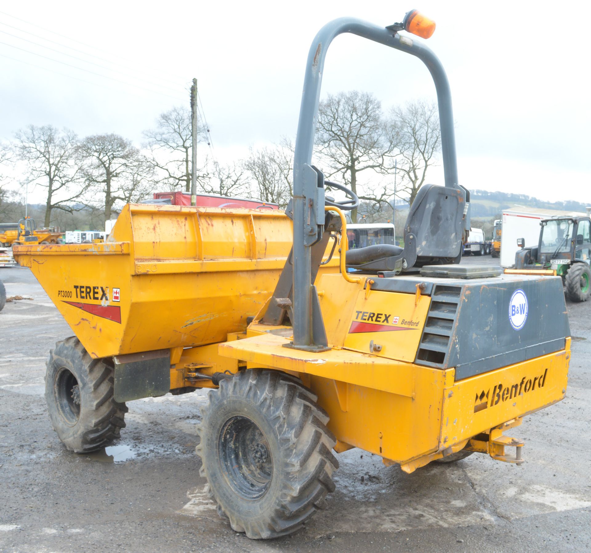 Benford Terex PT3000 3 tonne straight skip dumper Year: 2000 S/N: EY07AR281 Recorded Hours: *Clock - Image 3 of 11