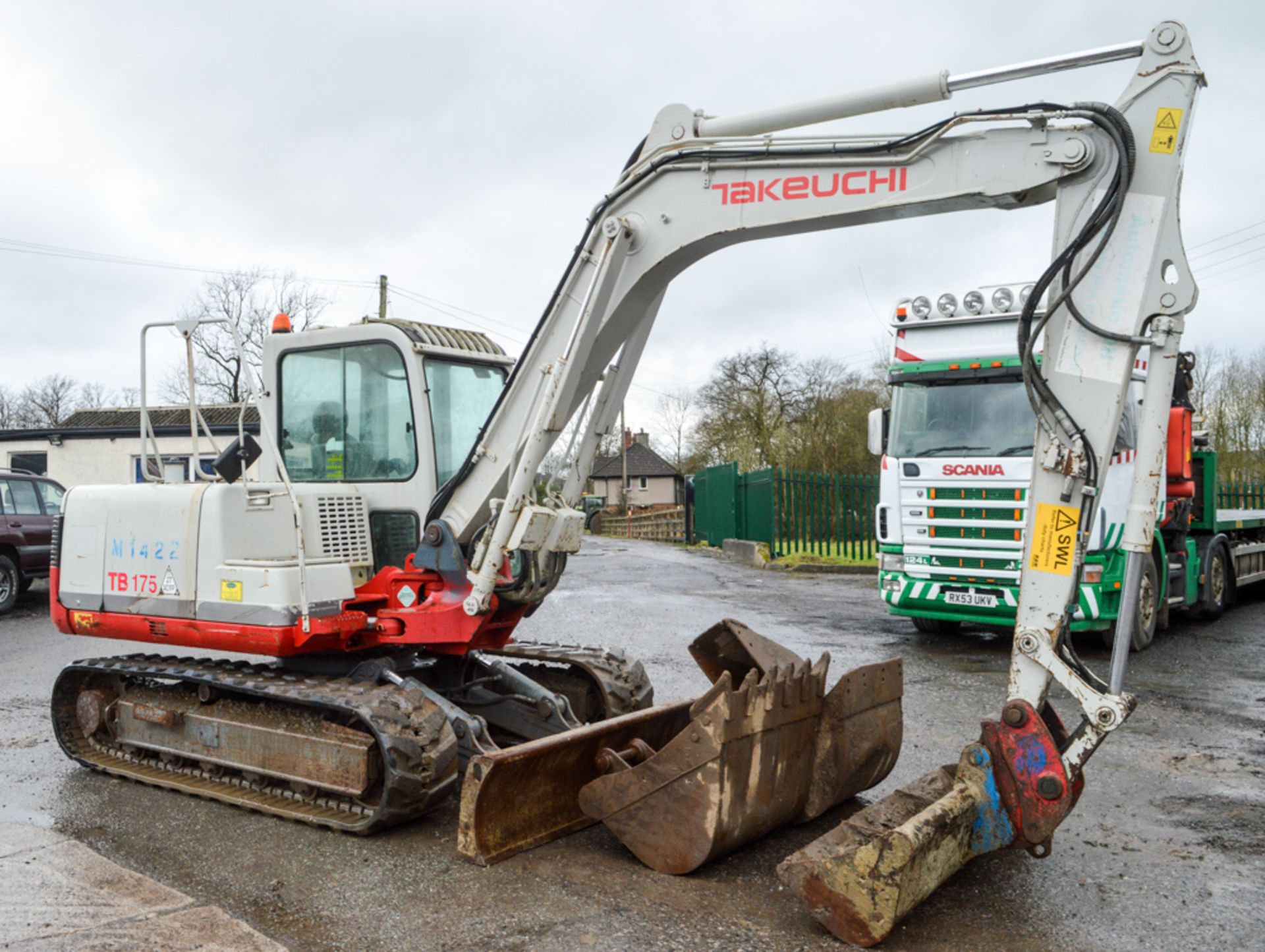 Takeuchi TB175 7.5 tonne rubber tracked excavator Year: 2010 S/N: 301657 Recorded Hours: Not - Image 4 of 12
