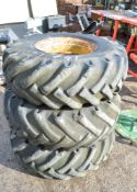 3 dumper wheels and tyres  Tyre Size: 11.5/80 15.3 ** No VAT on hammer price but VAT will be charged