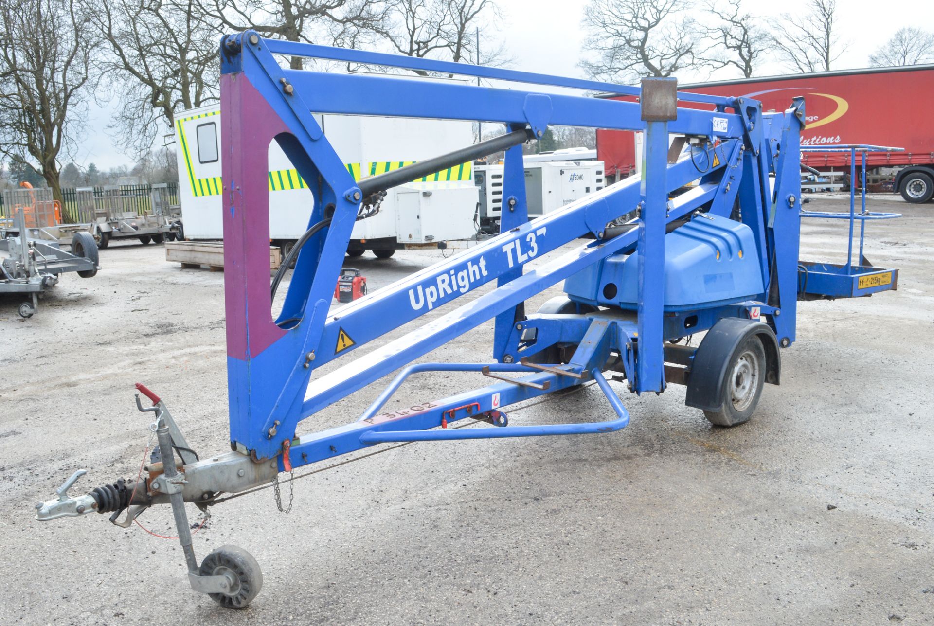 Upright TL37 13 metre battery electric trailer mounted articulated boom access platform Year: 2007 - Image 3 of 8