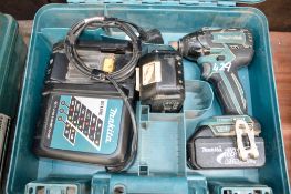 Makita 18v cordless screwgun c/w 2 batteries, charger & carry case A693023