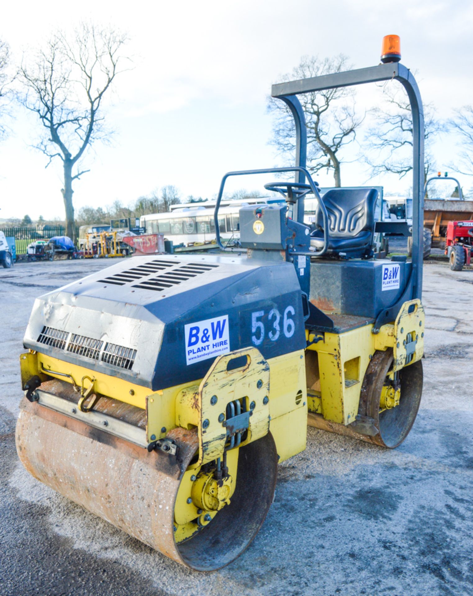 Bomag BW120 AD-3 double drum ride on roller Year: 2003 S/N: 518786 Recorded Hours: 1630 536