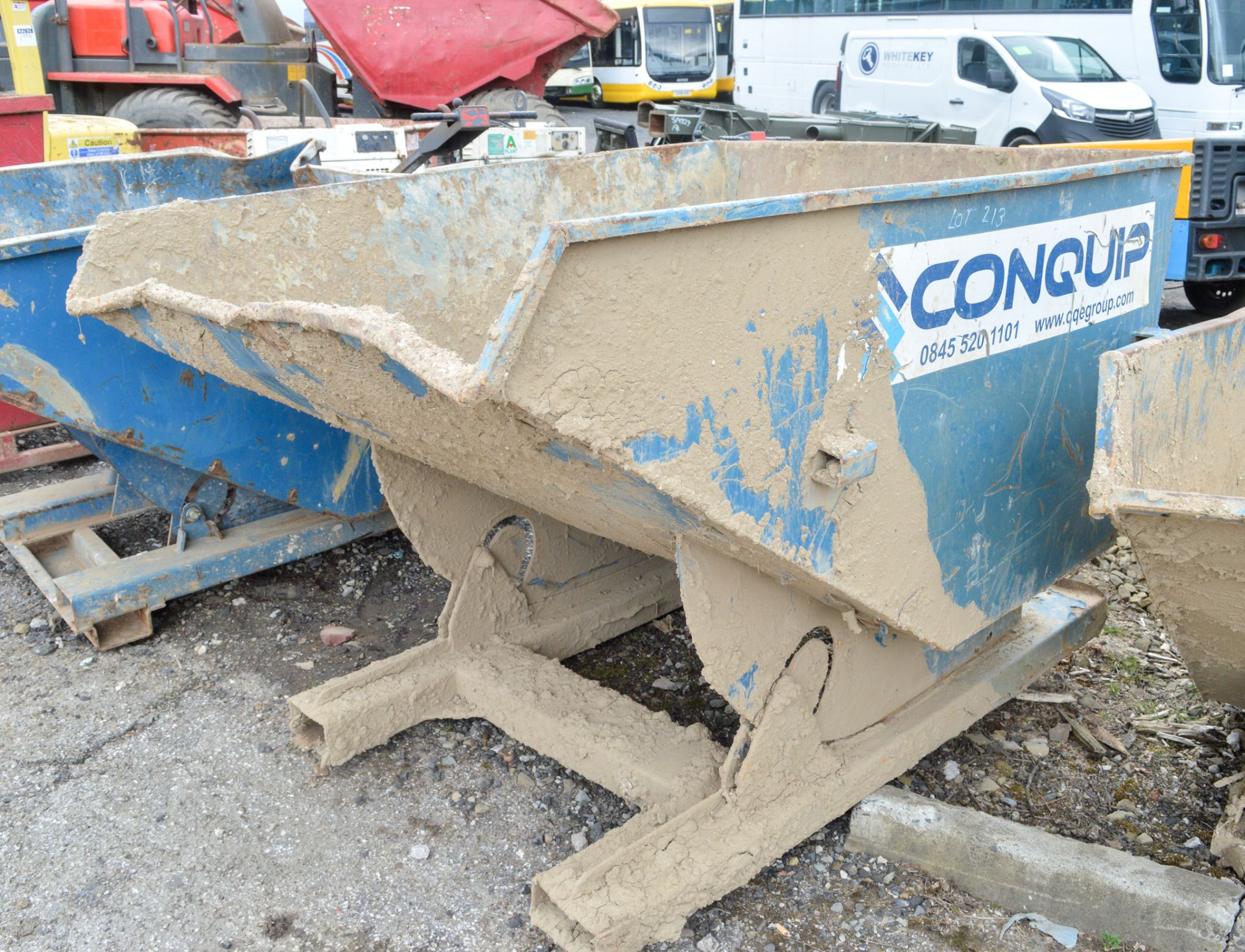 Conquip fork lift tipping skip