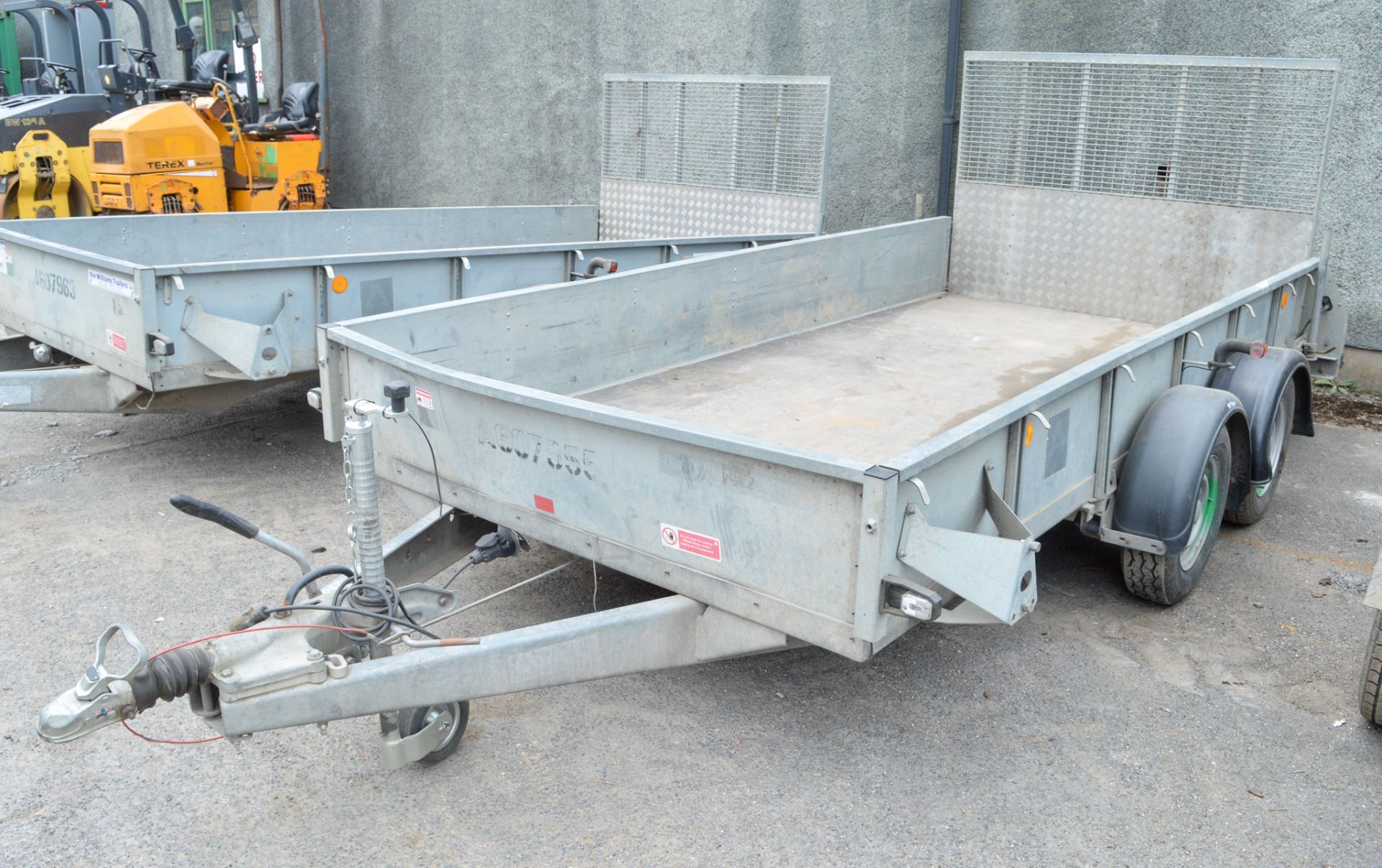 Ifor Williams GD126 12 ft x 6 ft tandem axle plant trailer A607955