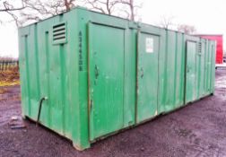 21 ft x 9 ft steel anti vandal welfare site unit comprising of: canteen area, toilet, drying