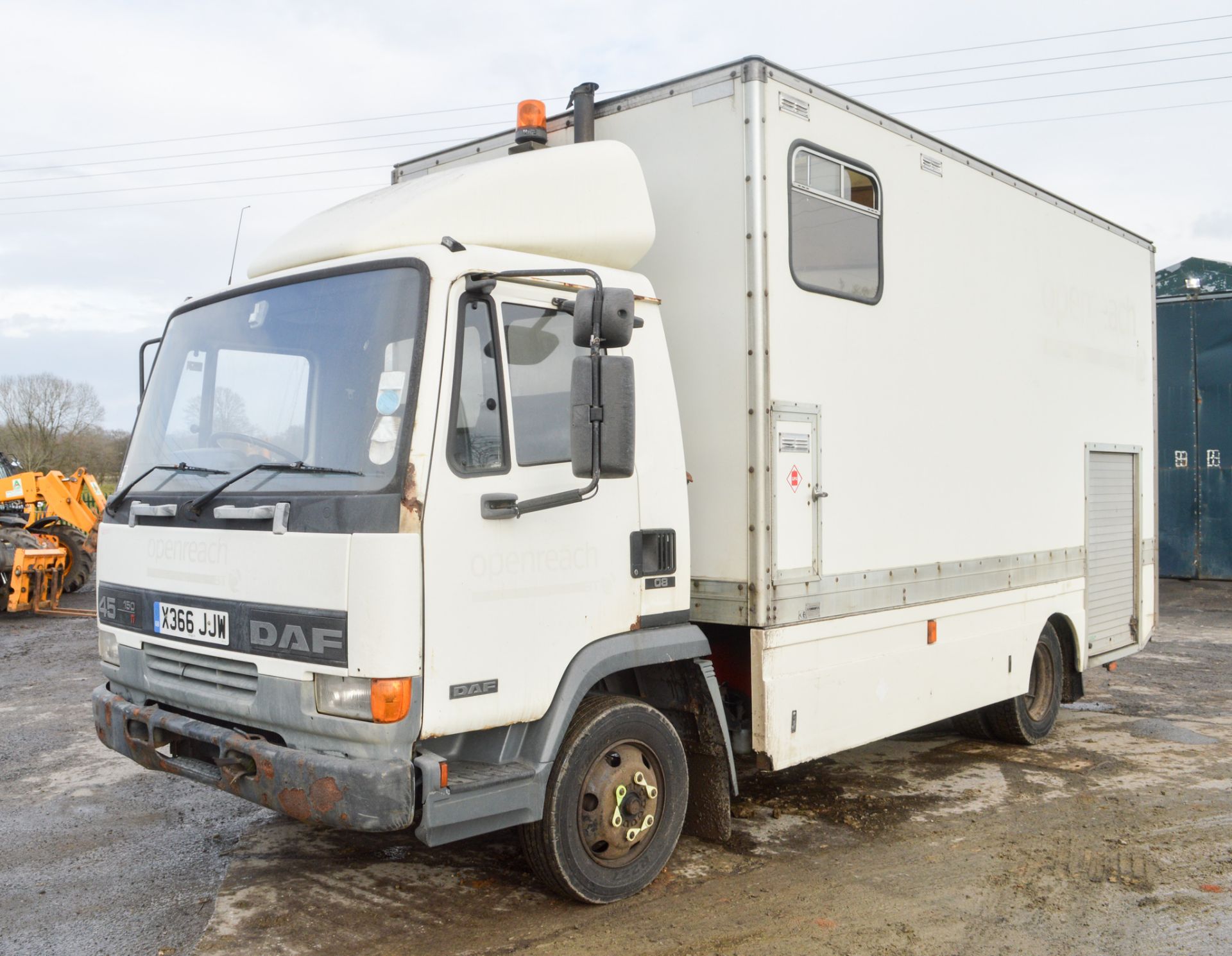 DAF 45.150 6.5 tonne box lorry (Ex British Telecom) Registration Number: X366 JJW  c/w V5 Document