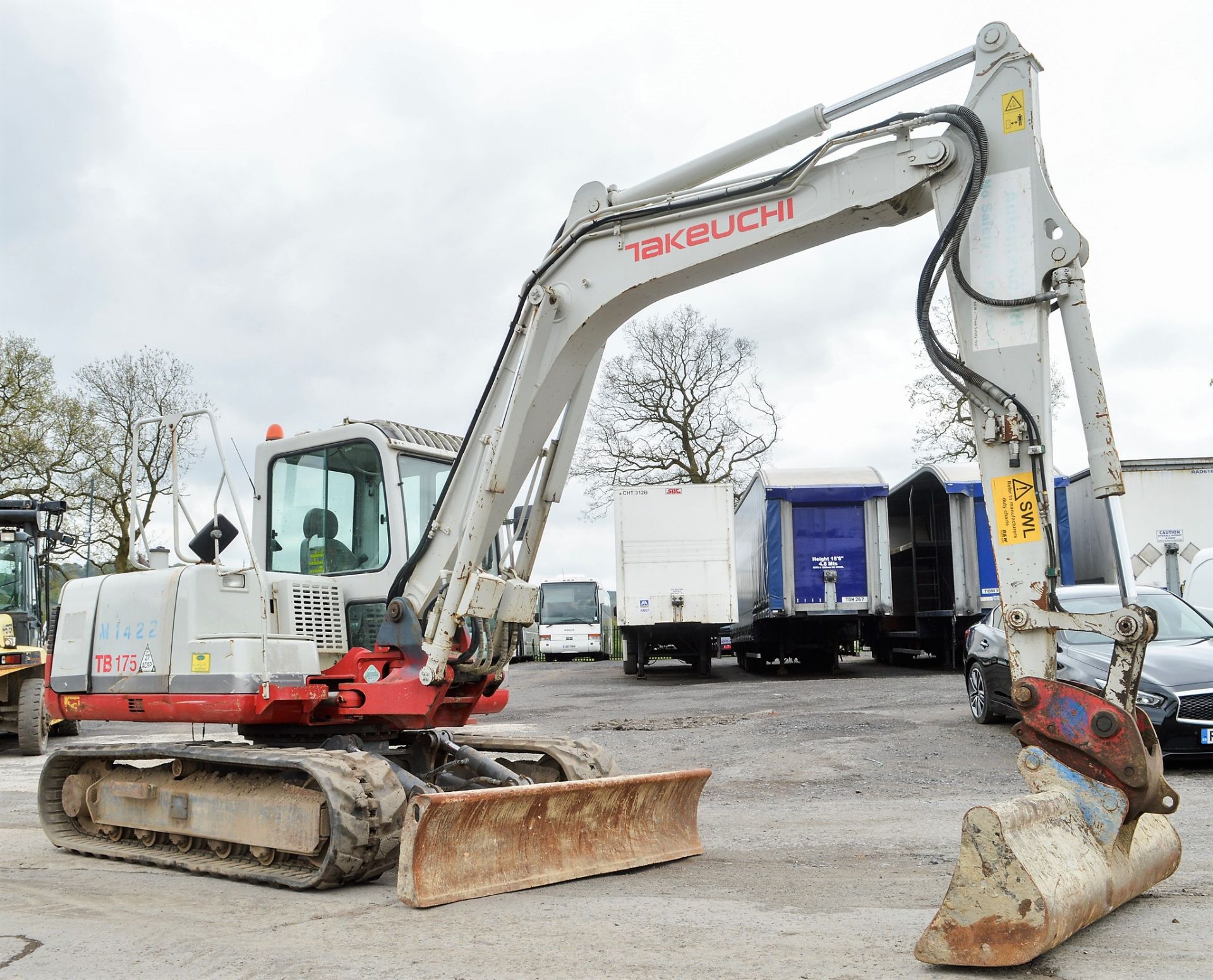 Takeuchi TB175 7.5 tonne rubber tracked excavator Year: 2010 S/N: 301657 Recorded Hours: Not - Image 4 of 11