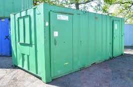 21 ft x 9 ft steel anti vandal welfare site unit comprising of: canteen area, toilet & generator