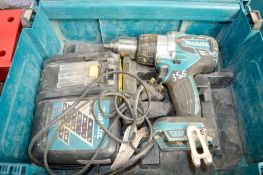Makita 18v cordless power drill c/w charger & carry case **No battery** A676854