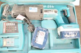 Makita 24v cordless reciprocating saw c/w charger, 2 batteries & carry case A571780