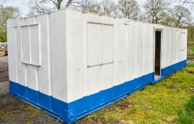 32 ft x 9 ft steel anti-vandal office site unit c/w keys ** 1 door not attached & 1 door