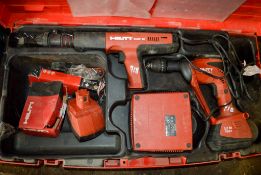 Hilti XBT 4000 cordless drill & Hilti DX351BT nailerc/w charger, 2 batteries & carry case