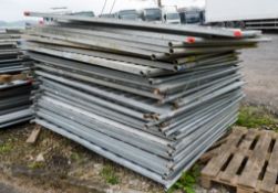 Approximately 34 steel temporary fence panels