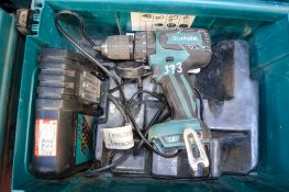 Makita 18v cordless power drill c/w charger & carry case **No battery** A686395