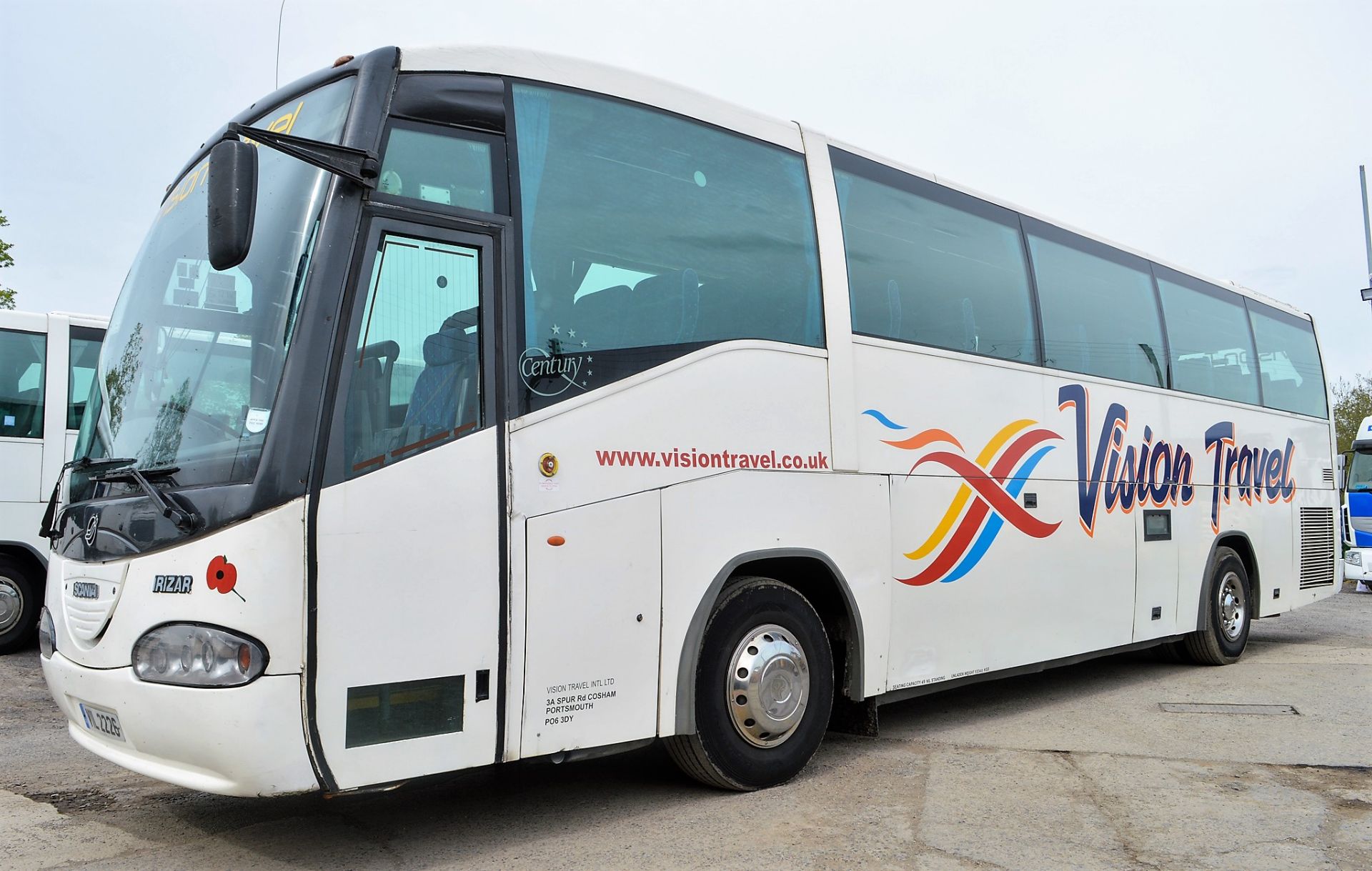 Scania Irizar Century 49 seat luxury coach Registration Number: VIL 2226 Date of registration: 28/