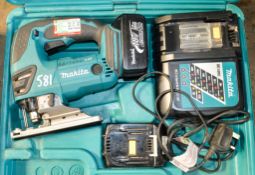 Makita 18v cordless jigsaw c/w 2 batteries, charger & carry case A617500