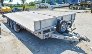Ifor Williams LM187 18 ft x 7 ft tri axle plant trailer S/N: 5127033 c/w 8 ft ramps, stands,