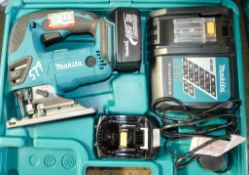 Makita 18v cordless jigsaw c/w 2 batteries, charger & carry case A636409