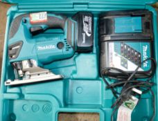 Makita 18v cordless jigsaw c/w 2 batteries, charger & carry case A632711