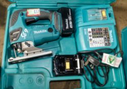 Makita 18v cordless jigsaw c/w 2 batteries, charger & carry case A621293
