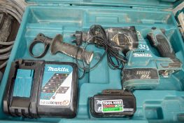 Makita 18v cordless SDS hammer drill c/w battery, charger, dust extractor & carry case A628465