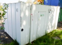 16 ft x 9 ft steel anti vandal jag leg toilet site unit comprising of: ladies & gents toilets &