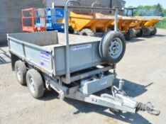 Ifor Williams TT85 8 ft x 5 ft twin axle tipping trailer S/N: 5127033 c/w remote control & hitch