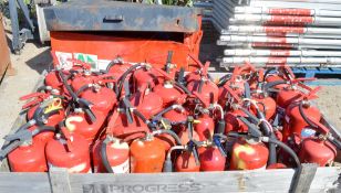 Stillage of various fire extinguishers