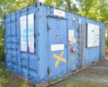 20 ft x 8 ft steel office unit (converted shipping container) c/w keys BC58