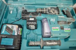 Makita 18v cordless SDS hammer drill c/w battery, charger, dust extractor & carry case E0009549