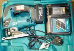 Makita 18v cordless jigsaw c/w 2 batteries, charger & carry case A612392