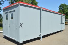 32 ft x 10 ft steel anti vandal jack leg site office  ** No keys but unlocked ** NH77000170